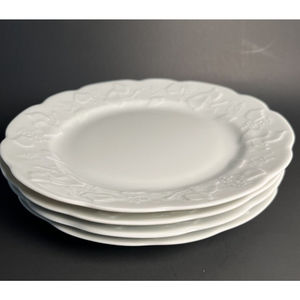 4 DANSK International Design France Lierre Lavage White IVY LUNCHEON PLATES 8"